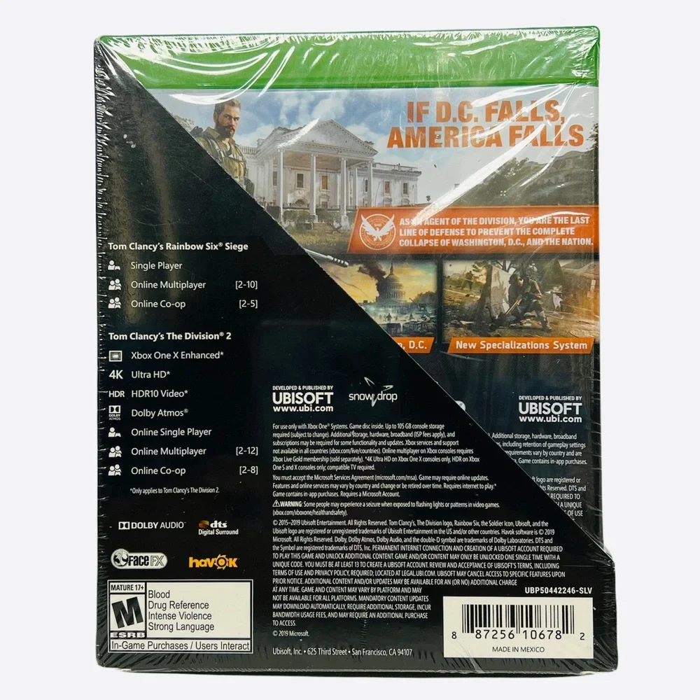 NEW Xbox One Tom Clancy's Rainbow Six Siege & The Division 2 Game Bundle. Sealed